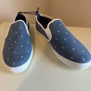 Gap Slip-on Shoes Size 9 Blue and Cream